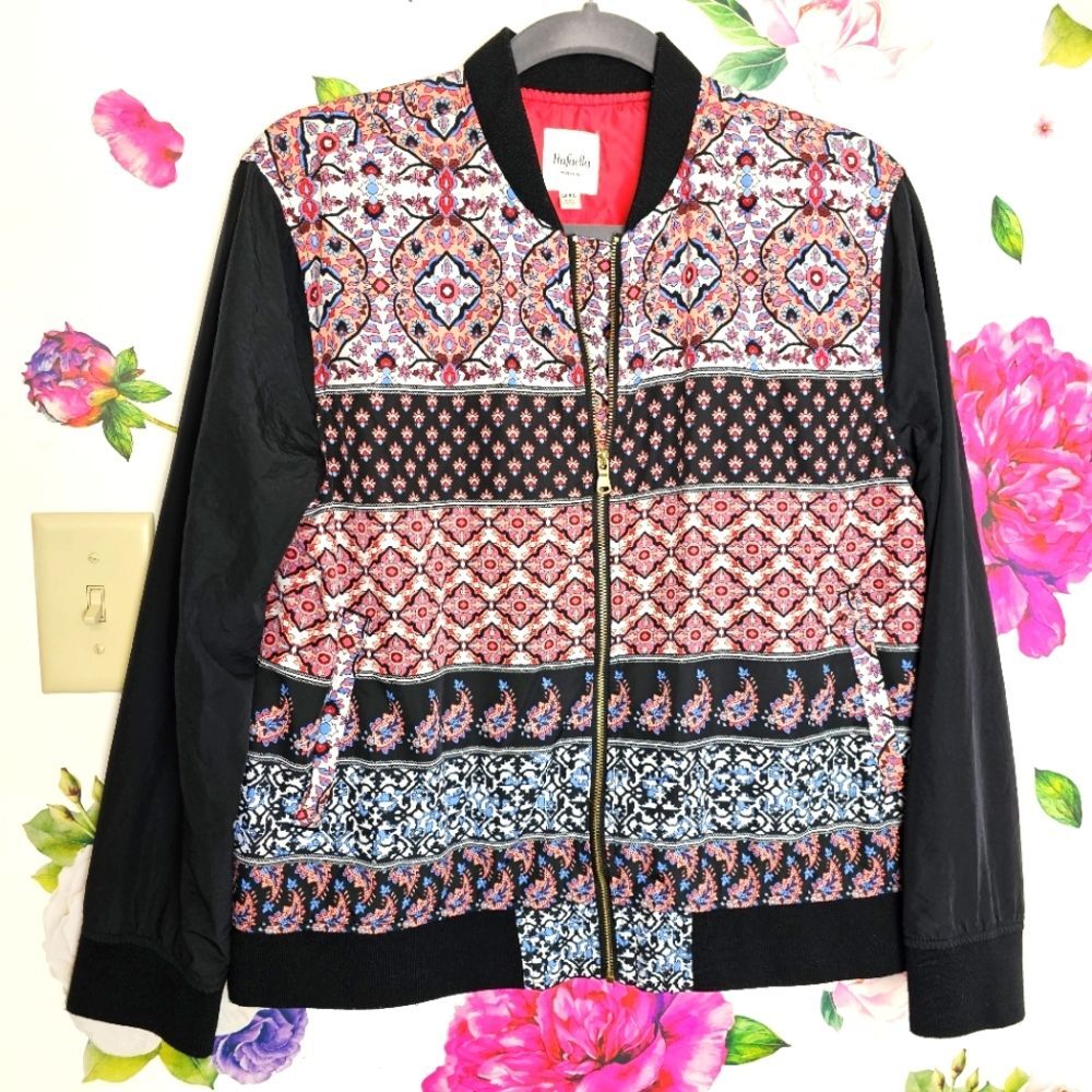 Patterned Paisley Geometric Windbreaker Bomber Jacket